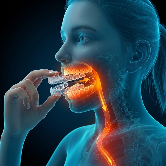 An illustration of the throat and airways