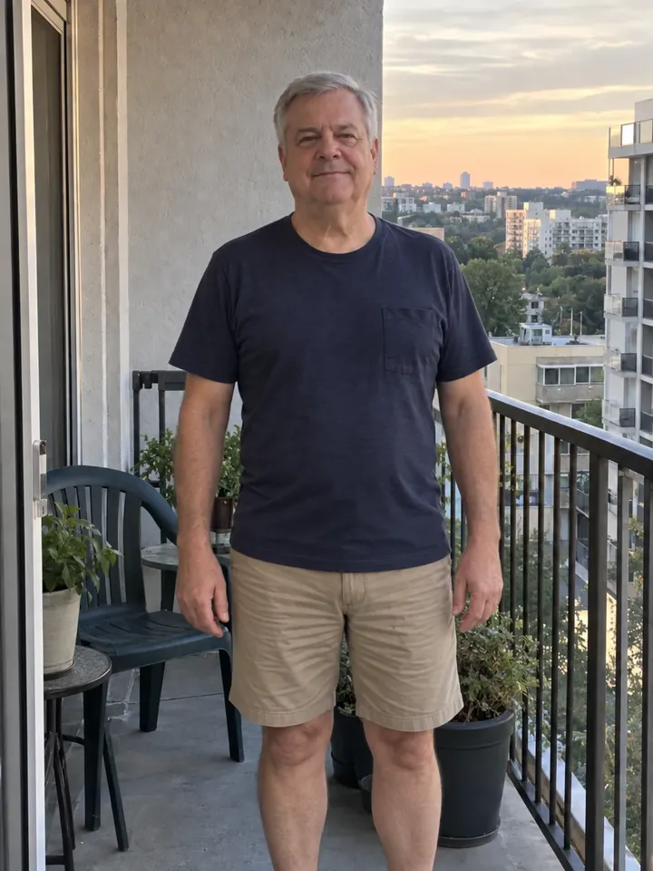 Illustrative after photo: the same man, months later